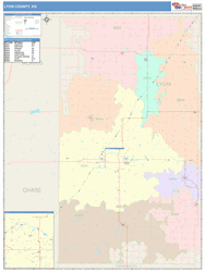 Lyon County, KS Wall Map