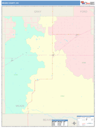 Meade County, KS Wall Map