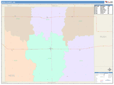 Ness County, KS Wall Map