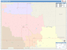 Ottawa County, KS Wall Map