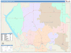 Pottawatomie County, KS Wall Map