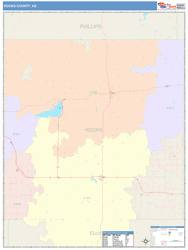 Rooks County, KS Wall Map