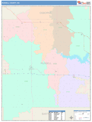 Russell County, KS Wall Map