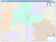 Saline County, KS Wall Map