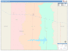 Trego County, KS Wall Map