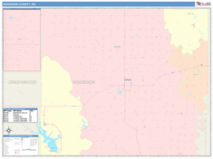 Woodson County, KS Wall Map