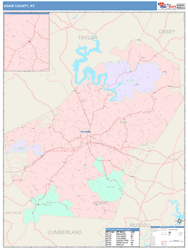 Adair County, KY Wall Map