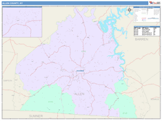 Allen County, KY Wall Map