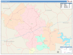 Bath County, KY Wall Map