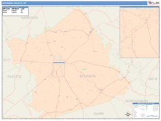 Bourbon County, KY Wall Map