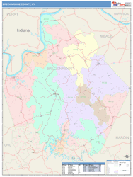 Breckinridge County, KY Wall Map