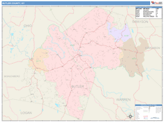 Butler County, KY Wall Map