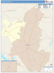 Caldwell County, KY Wall Map