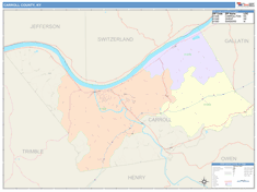 Carroll County, KY Wall Map