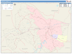 Carter County, KY Wall Map