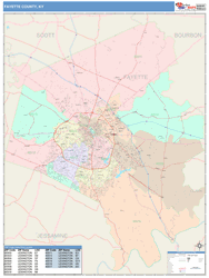 Fayette County, KY Wall Map