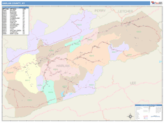 Harlan County, KY Wall Map