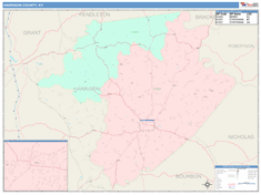 Harrison County, KY Wall Map