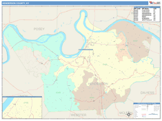 Henderson County, KY Wall Map