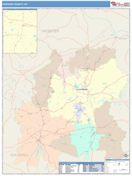 Hopkins County, KY Wall Map