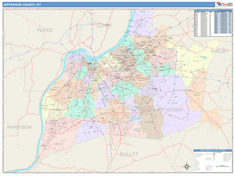 Jefferson County, KY Wall Map