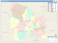 Johnson County, KY Wall Map