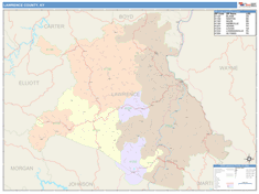 Lawrence County, KY Wall Map