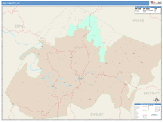 Lee County, KY Wall Map