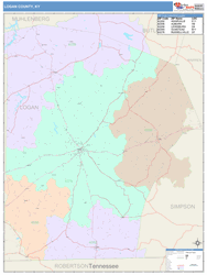 Logan County, KY Wall Map