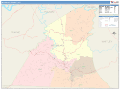 McCreary County, KY Wall Map