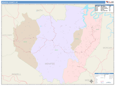 Menifee County, KY Wall Map