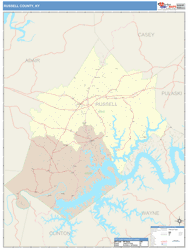 Russell County, KY Wall Map