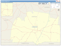 Simpson County, KY Wall Map