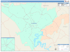 Taylor County, KY Wall Map