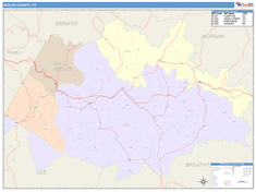 Wolfe County, KY Wall Map