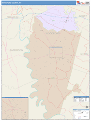 Woodford County, KY Wall Map