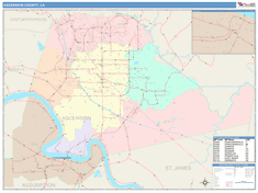 Ascension County, LA Wall Map