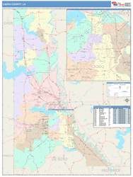 Caddo County, LA Wall Map