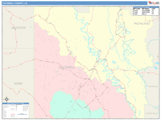 Caldwell County, LA Wall Map