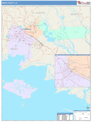 Iberia County, LA Wall Map