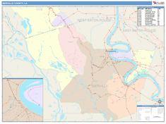 Iberville County, LA Wall Map