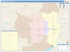 Jefferson Davis County, LA Wall Map