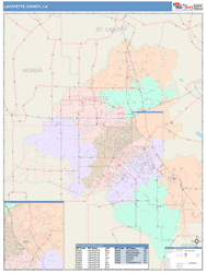 Lafayette County, LA Wall Map