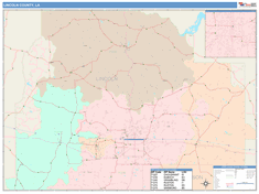 Lincoln County, LA Wall Map