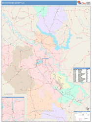 Natchitoches County, LA Wall Map