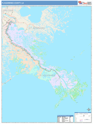 Plaquemines County, LA Wall Map