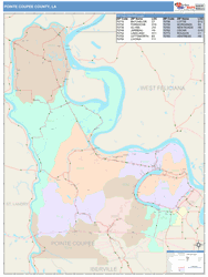 Pointe Coupee County, LA Wall Map