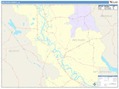 Red River County, LA Wall Map