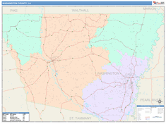 Washington County, LA Wall Map