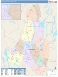 Androscoggin County, ME Wall Map